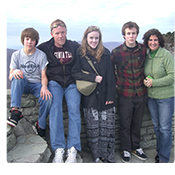 The Pribble family at Grandfather Mountain. From left, Nathan, William, Kit, Carson and Robin Pribble.