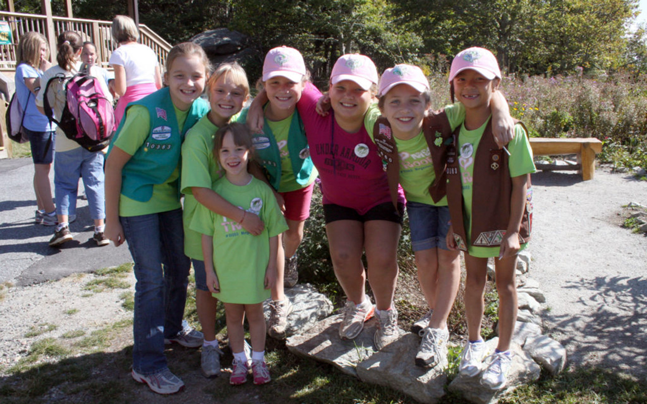 Girl Scouts on Grandfather Mountain for Girl Scout Day